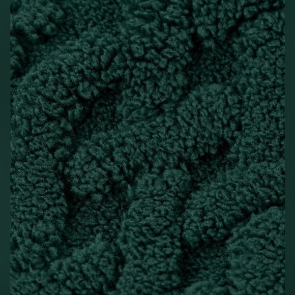 American Eagle Green Sherpa Full Zip Jacket - Picture 3 of 4